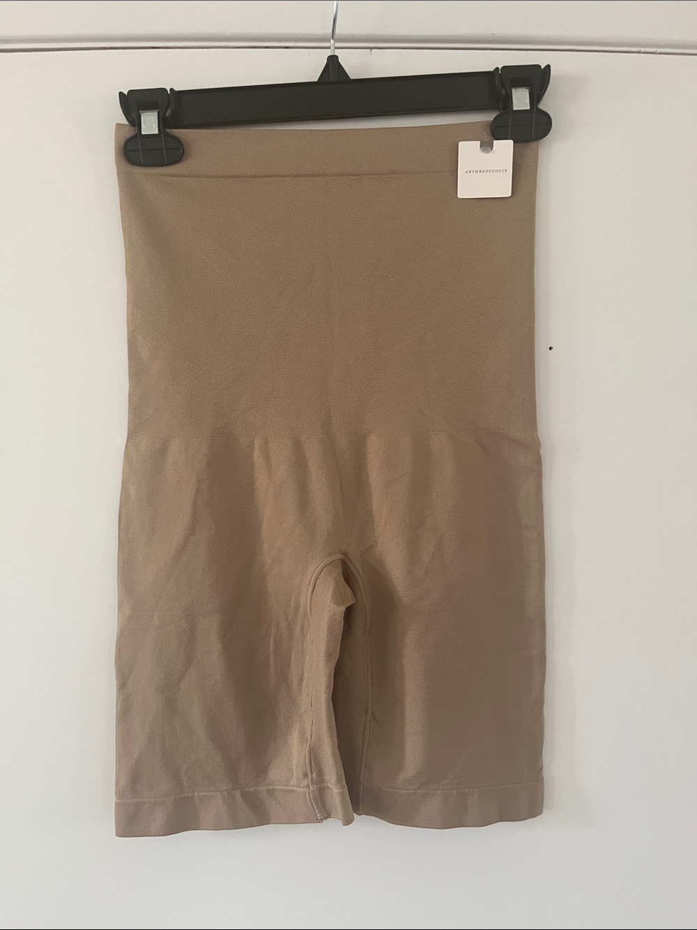 Anthropologie High-Waist Shaping Shorts in Tan